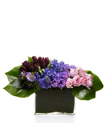 A Luxe Arrangement of Ombre Purple and Pink Seasonal Flowers - H.Bloom