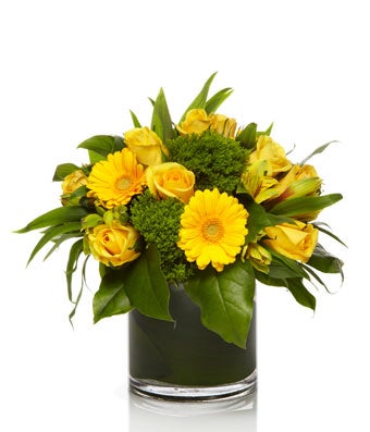 Yellow Roses, Daises and Modern Green Fillers  - H.Bloom