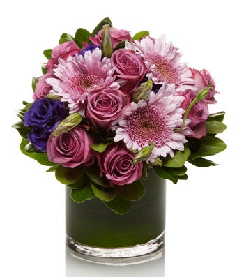 A Fresh Mix of Purple and Lavender Roses and Mums  - H.Bloom