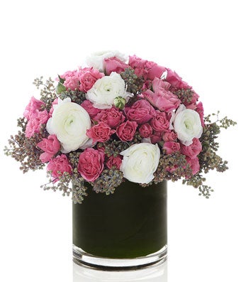 Pink Spray Roses and Luxury White Seasonal Blooms- H.Bloom